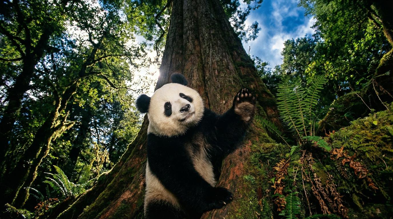 海角网视频-熊猫攀树